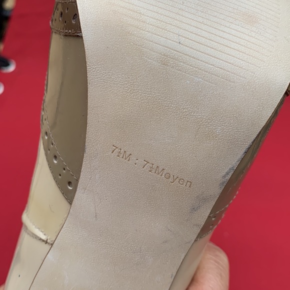 Guess Tri-colored Brown/Sand color Patent Oxford design high heels, sz7.5, BNWT - Picture 8 of 11